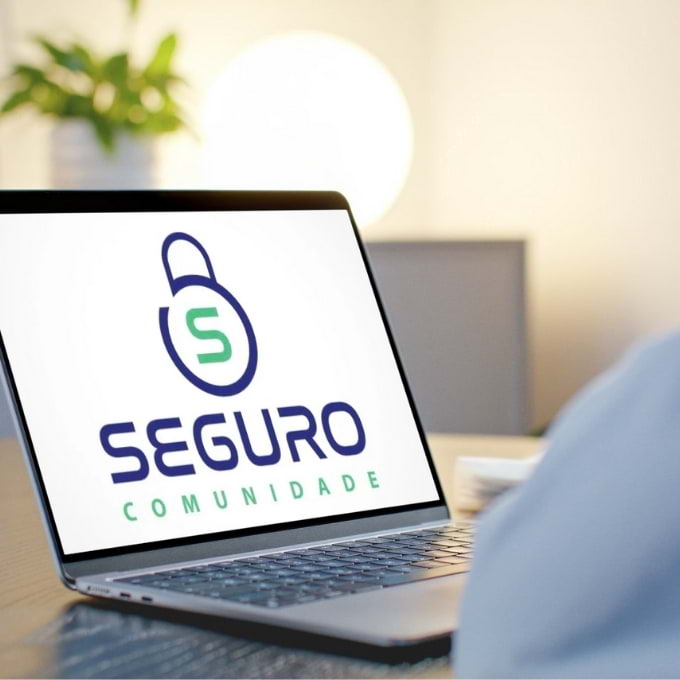 mockup do logotipo do seguro comunidade
